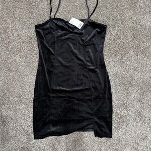 Divided Black Mini Dress